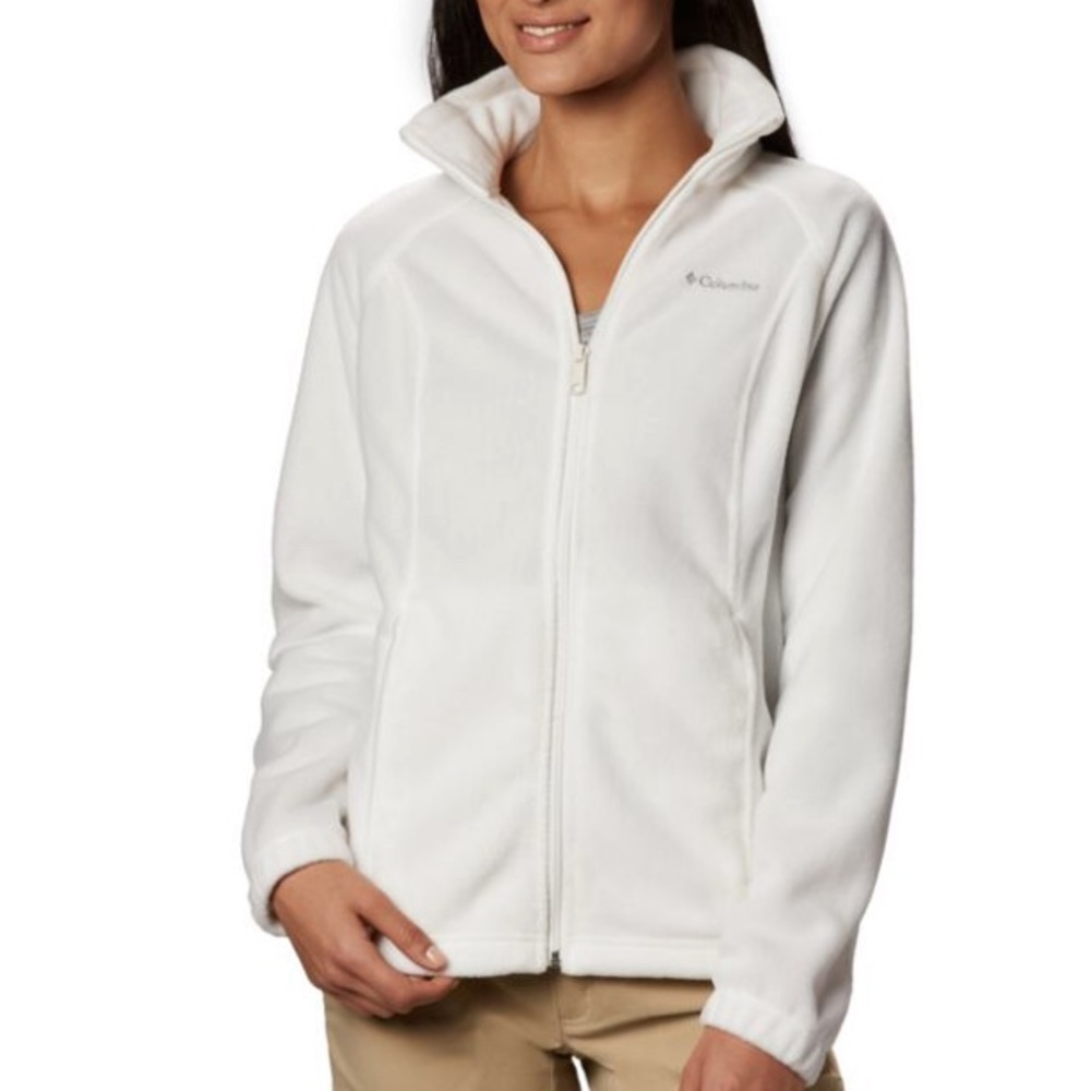 Columbia White zip! LIKE NEW
